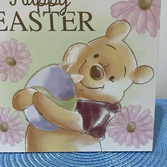 Winnie The Pooh Easter Wooden Sign with Flowers NWT - Picture 2 of 5